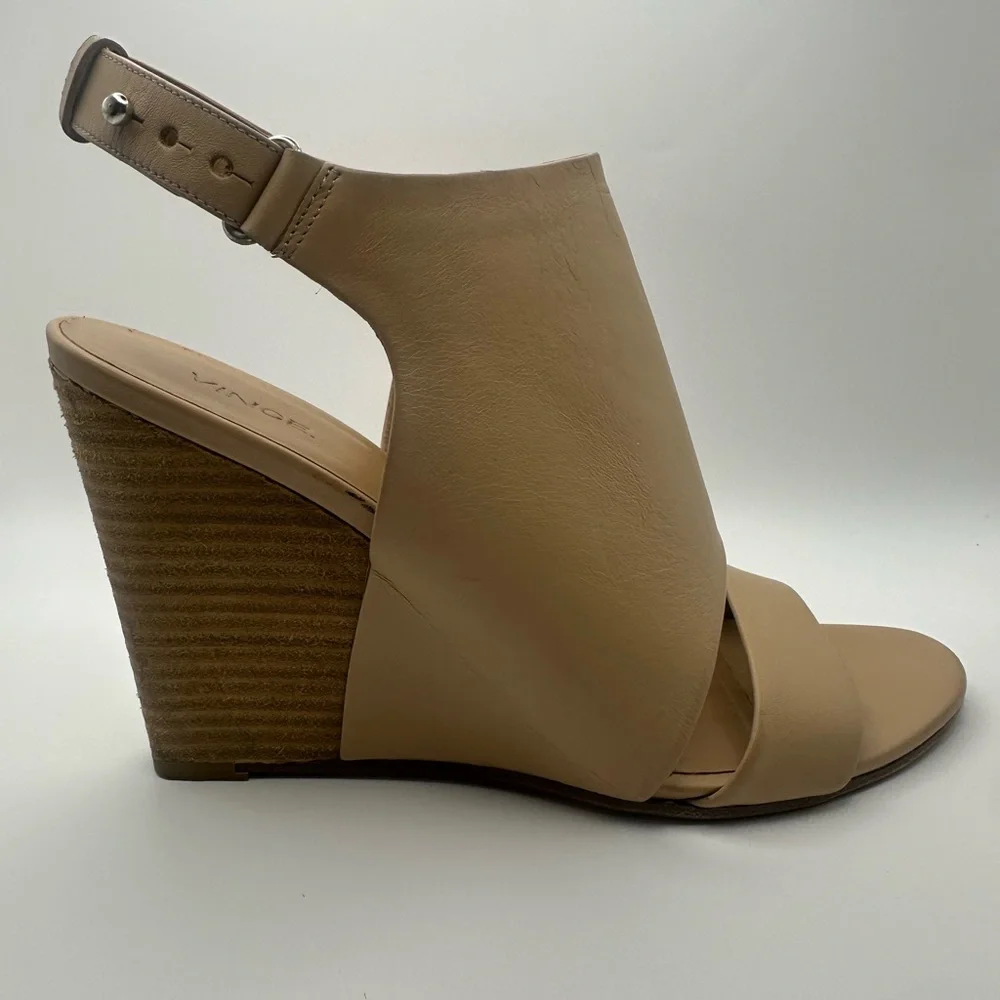 Vince || Karen Women’s Nude Wedge Sandal - Leather‎ Slingback